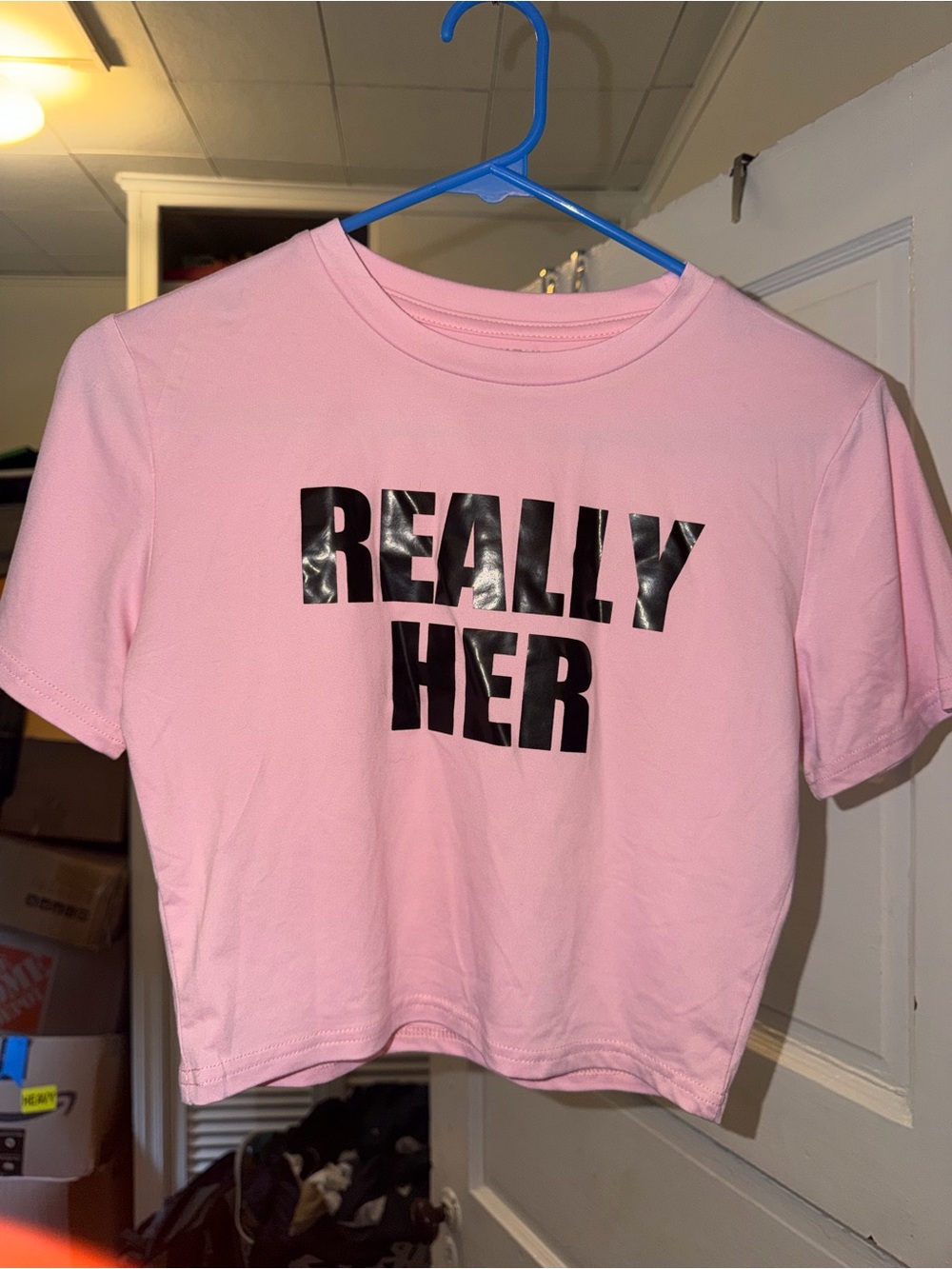SHEIN Graphic Really Her Cropped T-Shirt